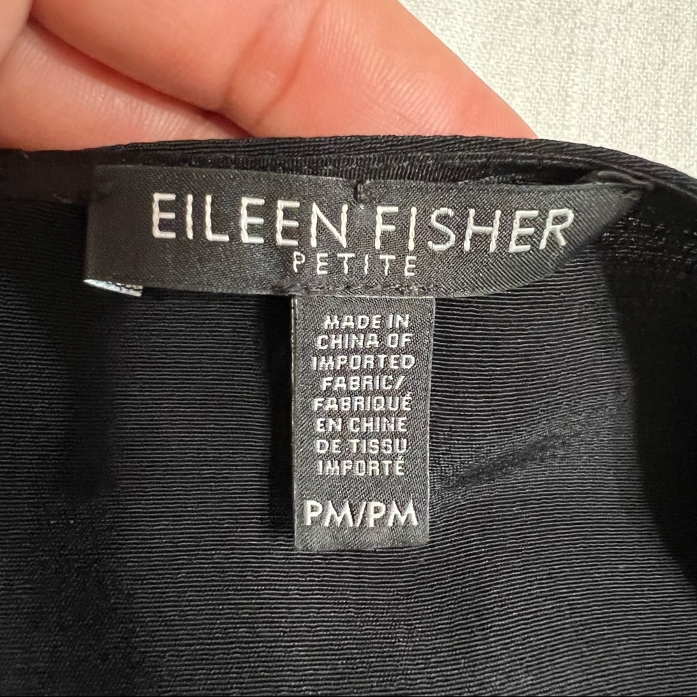 Eileen Fisher Black V-Neck Cropped Jumpsuit - Picture 10 of 12
